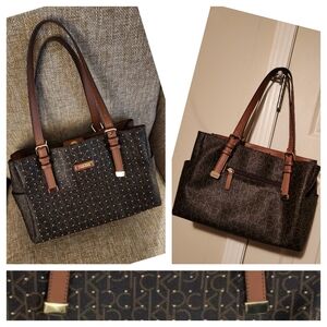 Calvin Klein Studded Satchel Shoulder Purse Bag